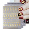 JERCLITY 8 Sheets Gold Silver Black White Dollar Sign Nail