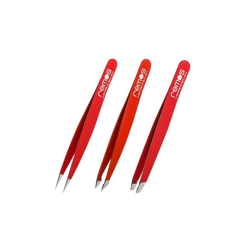 REMOS Tweezer Set 3 Pieces with Eyebrow, Splinter & Combination