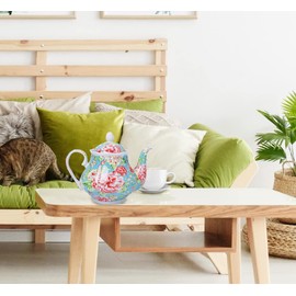 European Style Ceramic Teapot Coffee Pot Water Pot Porcelain Vintage Gift Tea Pot - 37 Oz - May Blossom