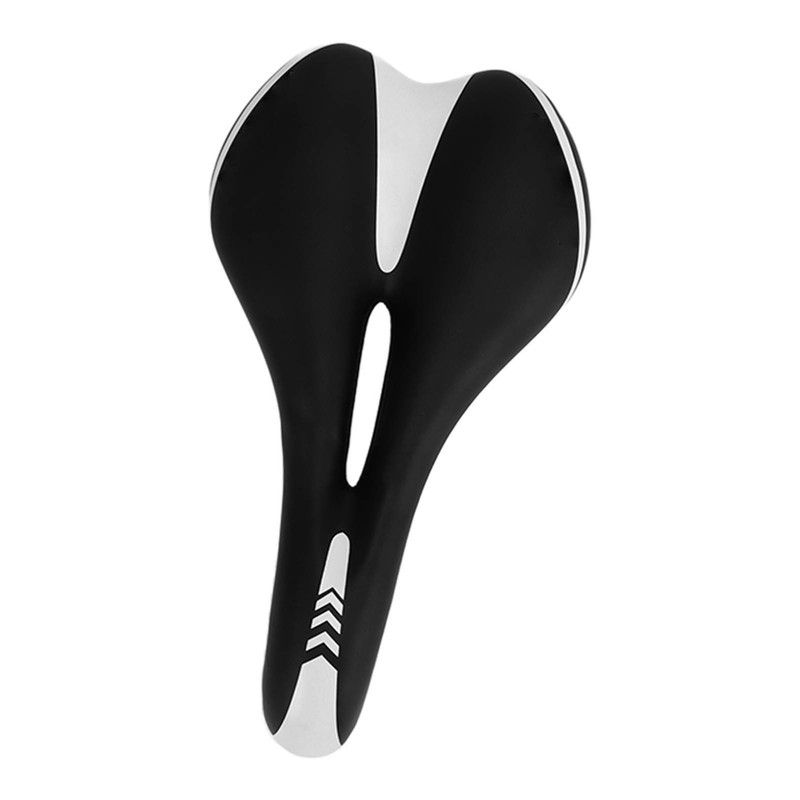 Silicone Bike Saddle Breathable Shock Absorption Black White Mountain Bike