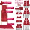 DecoHomeTextil Hand Towel Set, 6 Guest Towels in Bordeaux Red,