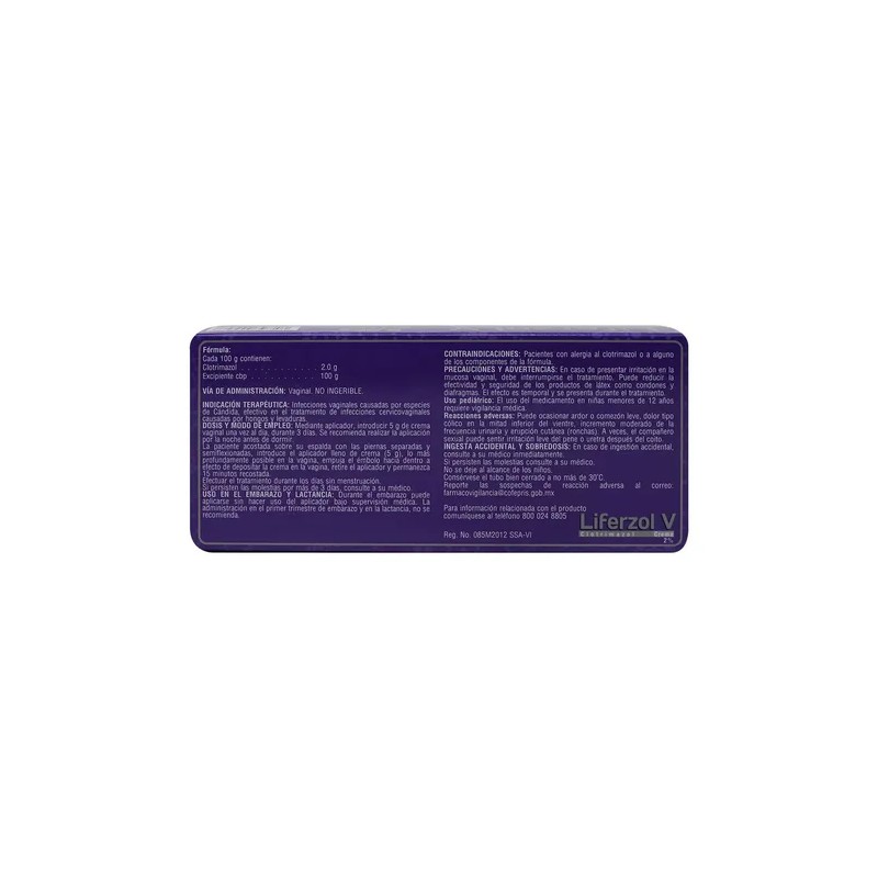 Liferzol-v Crema Vaginal 2% Tubo C/20 G. Y 3 Aplics.