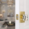 HIEMEY Gold Crystal Glass Passage Door Knobs Interior, Modern Satin
