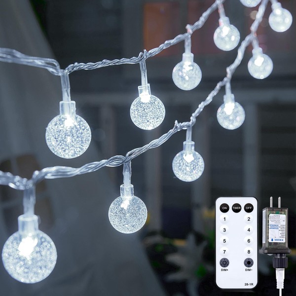 Minetom Crystal Globe String Lights Plug in - 33 ft