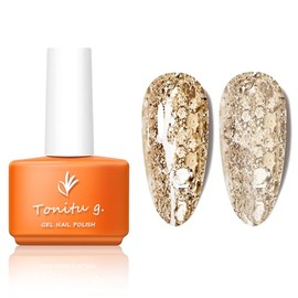 TONITU G · Tontiu G 7ml Glitter Sequins Gel Nail Polish Sequins Semi-permanent Gel Varnish Soak Off Uv Nails Glossy For Manicure Base Coat Nail Art (SC313)