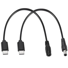 MEIRIYFA USB 3.1 Type-C Male to DC 5.5 X 2.5mm Male Female Power Jack Extension Charge Cable for Phones Tablet - 25cm