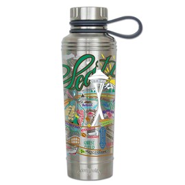 Catstudio Seattle Stainless Steel Water Bottle | BPA Free Triple Wall Insulation with Non Slip Bottom | Great for Running, Hiking, Sports, & Travel