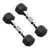 PAPABABE 12.5LB Pair Rubber Encased Exercise & Fitness Hex Dumbbell,