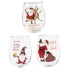 Mud Pie, Santa, 16 oz Christmas Funny Wine Glass