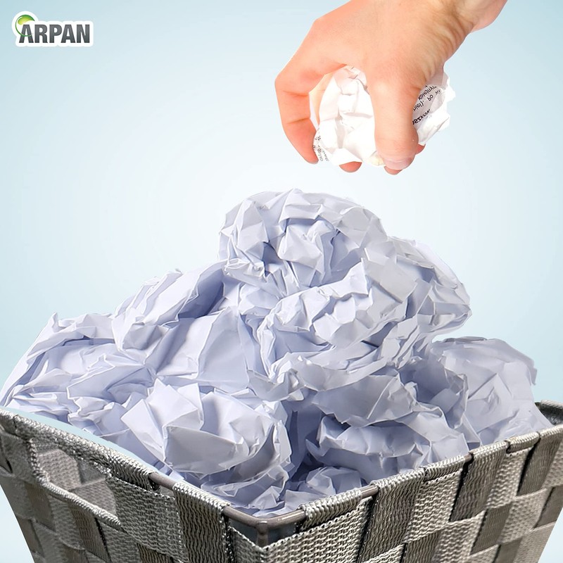 ARPAN Waste Paper Bin Grey Nylon Plastic Strong Square Storage