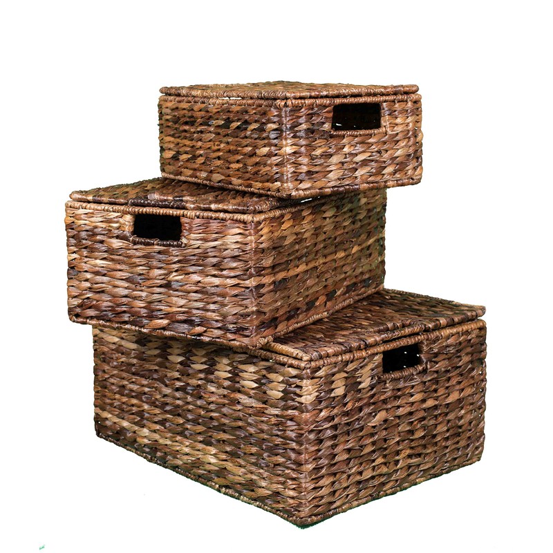 BIRDROCK HOME Abaca Nesting Baskets Set of 3 - Handwoven