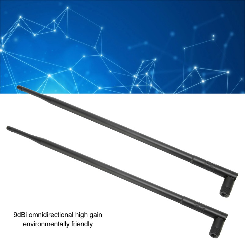 2pcs Antenna 2.4G 9dBi Omnidirectional High Gain SMA Male Internet