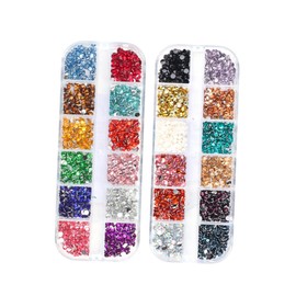 Healeved Nail Art Wear Nails Rhinestones Craft Set 3mm Flat Diamond Manicure Jewelry