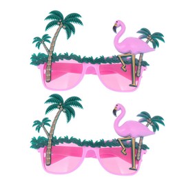 2PCS flamingo party eyeglasses hawaiian party eyewear trendy sunglasses hawaiian party glasses Holiday sunglasses palm Tree eyeglasses makeup gadgets makeup glasses Parrot photo