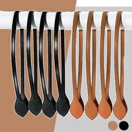 PLABBDPL Pack of 4 Bag Handle, PU Leather, Leather Bag Handle, Bag Strap, Replacement Strap for DIY Hand Accessories, Shoulder Strap, Bags, Purse Strap, Cross Body Strap (Black + Brown)