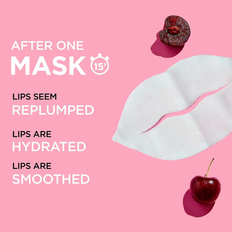 Garnier SkinActive Moisture Bomb Cherry Lip Mask, Enriched With Cherry