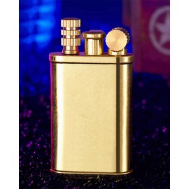 Matchstick Lighter with 2 in 1, Permanent Match Antique Kerosene Lighter, Wheel Style Lift Arm Lighters for Outdoor Camping Emergency Survival Gear (Golden knurled)