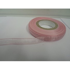 2 metres of 9mm Sheer Organza Ribbon Light Baby Pink Double Sided 9 mm