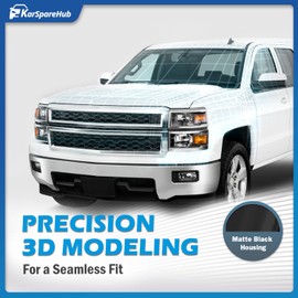 KarSpareHub Headlights Assembly for 2014 2015 Chevy Silverado 1500 Headlamp Replacement Black Housing Amber Reflector Driver & Passenger Side