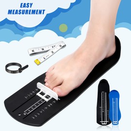 2 Pieces Foot Measuring Device Shoe Feet Measuring Ruler Sizer with Measuring Tape and Ring Sizer for Infants Kids Men Women Adults (US Standard)