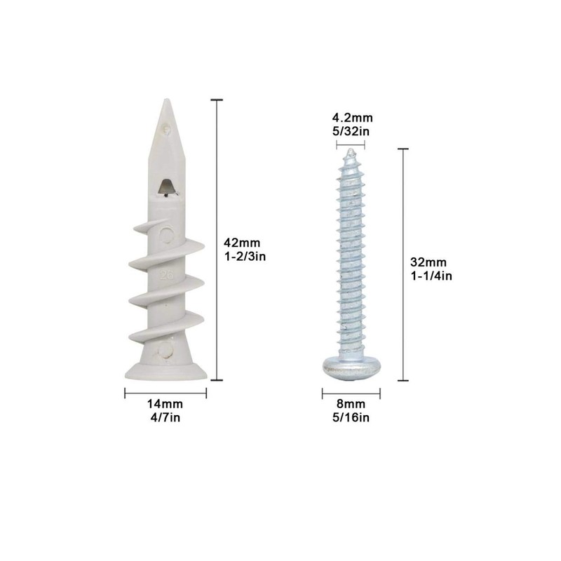 Wennyn Self Drilling Drywall Plastic Anchors with Screws, Expansion Screws