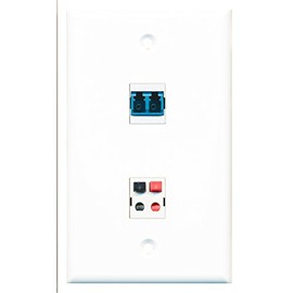 RiteAV - 1 Port LC Fiber Singlemode Duplex 1 Port Speaker Wall Plate - Bracket Included