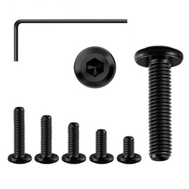 Pack of 20 M4 screws, M4 x 20 mm flat head screws, hexagon socket, stainless steel, A2 screws, black, full thread with Allen key