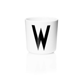 Design Letters Personal Kids Melamine Cup, Perfect as a Baby’s first sippy cup gift, BPA-free and BPS-free, Available from A-Z, Dishwasher safe, Accessories are sold separately, 175 ml - W