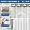 FADOTY No Hook Shower Curtain and Snap in Liner Set