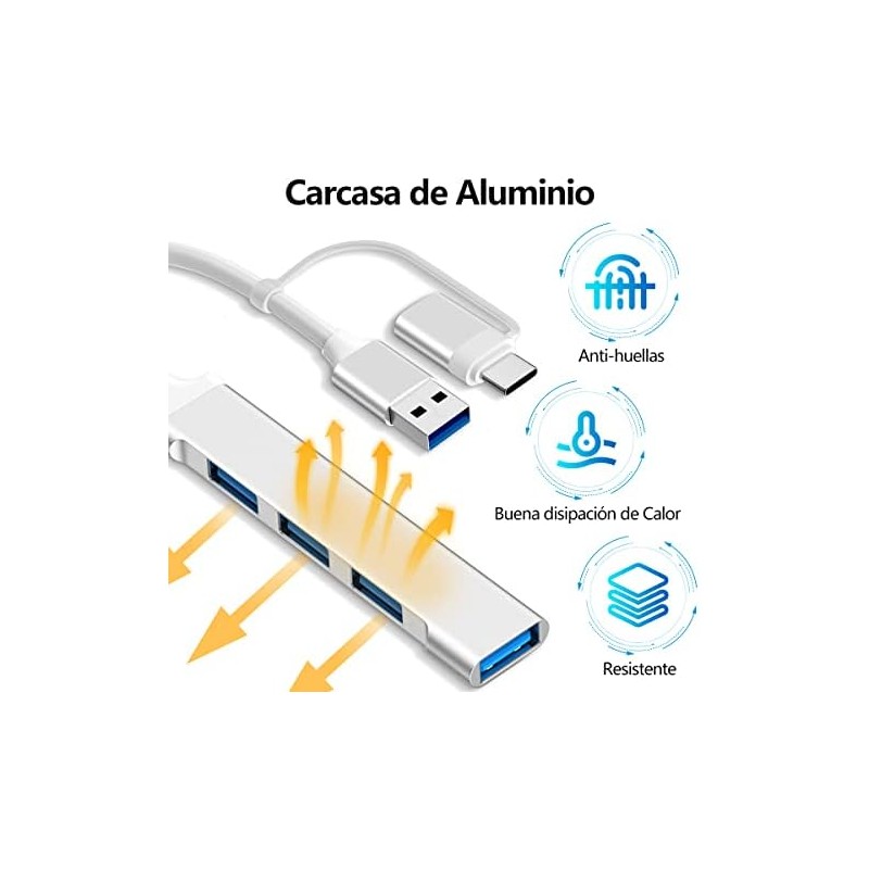 EMAGIE Hub USB C 3.0 6 en 1 Adaptador USB