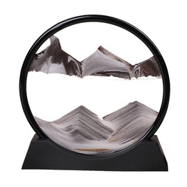 MUYIBENMU 3D Moving Sand Art Picture Frame, Deep Sea Sandscape Display, Black Liquid Motion Desktop Decor