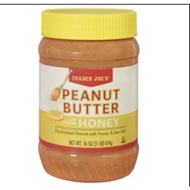 Trader Joe's 2 Pack Trader Joe’s Peanut Butter with Honey 16 oz Each Jar NEW ITEM