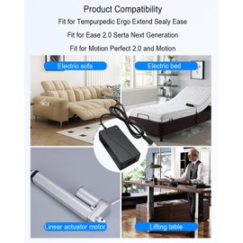 ULZOZN Electric Bed Adapter, 29V 2A Power Kit, DC Barrel Connector, Fit for Tempurpedic Ergo Extend Sealy Serta, CE Certified