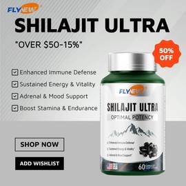 Flynew Optimal Potency Shilaj*t Ultra 60 Capsules Made in USA with Essential Minerals for Healthy Aging & Immune System Support - Fulgent Life - Fitness, Edible:_Pack of 3 (180 capsules)
