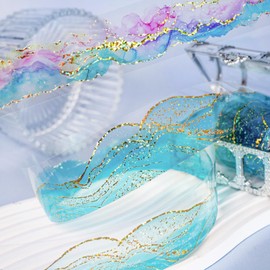 Kigofora Watercolor Collage Material, Large Capacity, 6 Rolls, Ink Flake Seal, Transparent, PET Foil, Embossing, Ombre Collage, Retro DIY, Cute, Sparkling, Waterproof, Notebook Sticker 1.4 inches (35