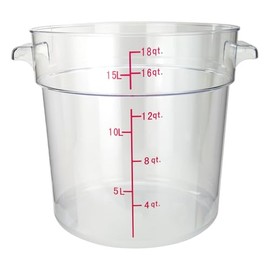 Winco Polycarbonate Round Food Storage Container, 18 Quart