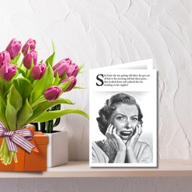 On the Ceiling Birthday Card for Her, Female Birthday Card, Funny Birthday Card for her