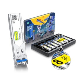 10Gtek 1.25G SFP 1000Base-LX Transceiver, 1310nm SingleMode Fiber Module, up to 10 km, for Cisco GLC-LH-SMD/SFP-GE-L, Meraki MA-SFP-1GB-LX10, Ubiquiti UniFi UF-SM-1G, TP-Link TL-SM311LS, Pack of 8