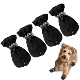 Proxima Direct Dog Shoes for Hot Pavement Paw Protector, Anti-Slip Sole Summer Cat Dog Boots with Reflective Straps for Small Medium Dogs 4PCS
