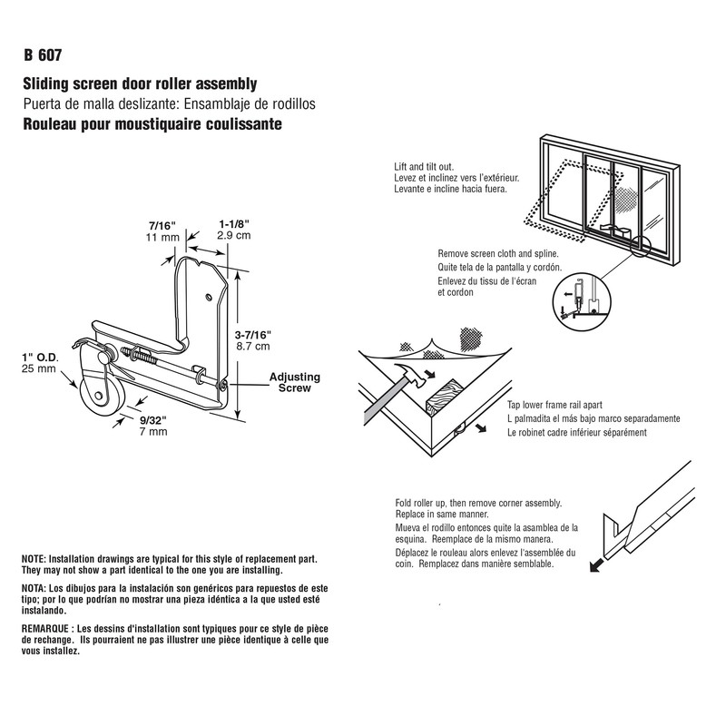 Prime-Line B 607 1 In. Screen Door Roller and Corner,
