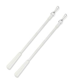 A&F Rod Décor 1/4" Fiberglass Drapery Baton Curtain Wands with Metal Snap (Set of 2) - 30 inch