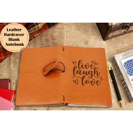 ZVMIS Best Friends Giftt-Memory Record-Live Laugh Love-Travel Lover Gift-Camping Lover Gift-Birthday Gift-Christmas Gift-Graduation Gift-Retirement Gift-Refillable Travel Photo Diary Journal, Brown