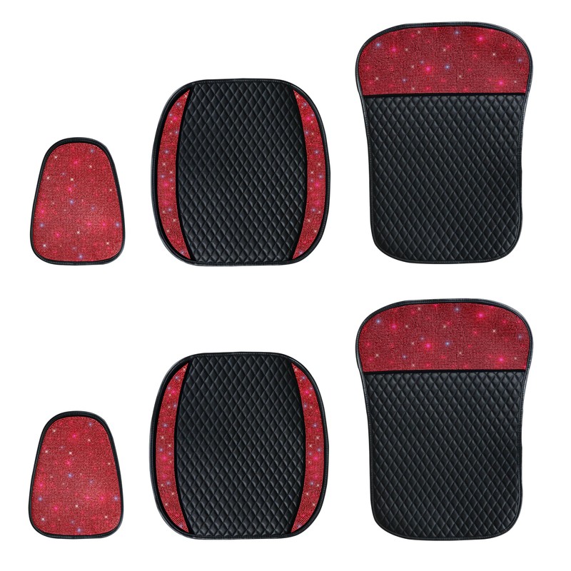 Pirador Sparkly Rhinestone PU Leather Car Seat Covers Front Seats