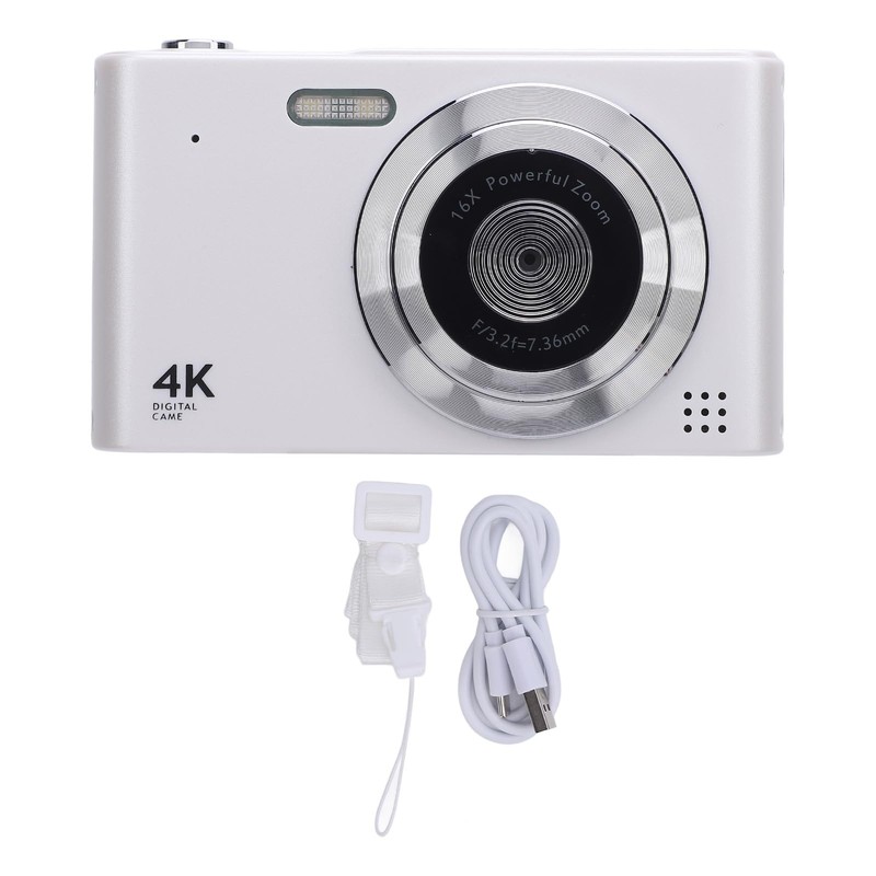 Digital Camera, 16X Zoom 48MP 2.4 Inch Screen Flash Anti