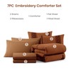 MaiRêve Burnt Orange Embroidery Comforter Sets Full Size - 7