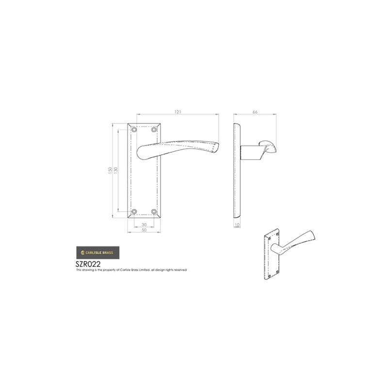 Carlisle brass SEROZZETTA Venti Lever ON Backplate - Latch