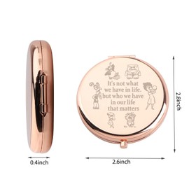 WUSUANED Funny Cartoon Emotion Makeup Mirror It Not What We Have in Life It Who We Have in Our Life Mirror Movie Inspired Gift Joy Sadness Gift (Cartoon Emotion Mirror Rose)