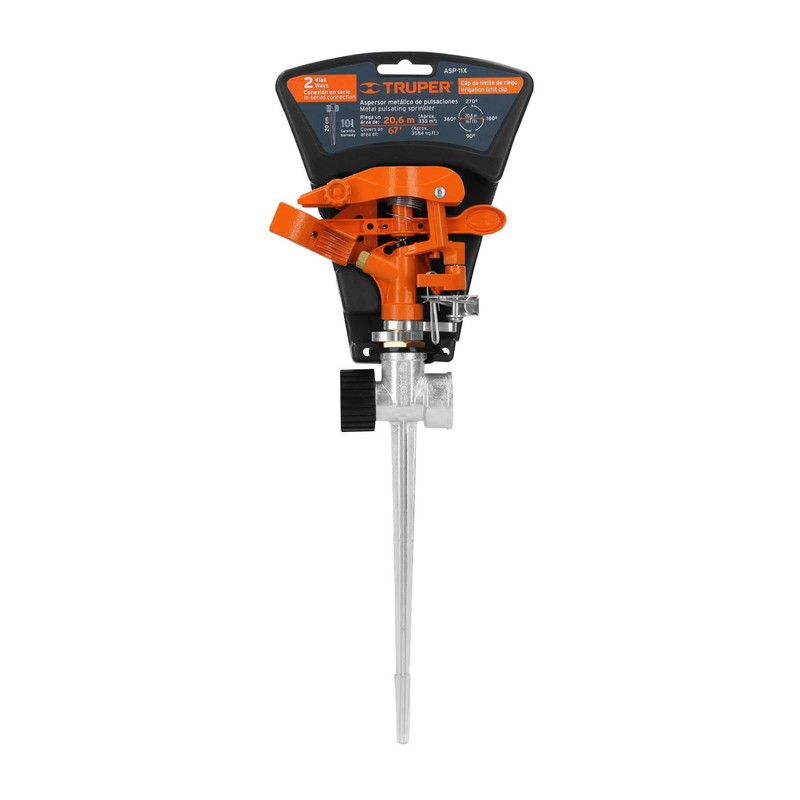 11" Metal Two Way Impulse Sprinkler/Aspersor metálico dos vías, estaca