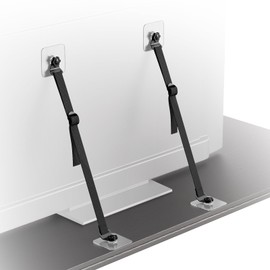 Joythink Safety Strap No-Drill Anti Tip Straps for TV and Furniture Wall Anchors Adjustable Anti Tip TV Strap Baby Proofing Child Safety Black