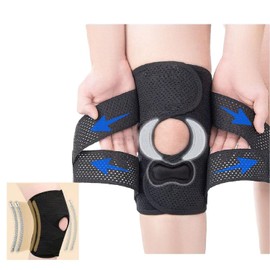 Brightrust Knee Supporter, Thin, Sports, Elderly, Knee Fixation, Mesh, High Function, Meniscus, Breathable, Thermal (Black, XL)